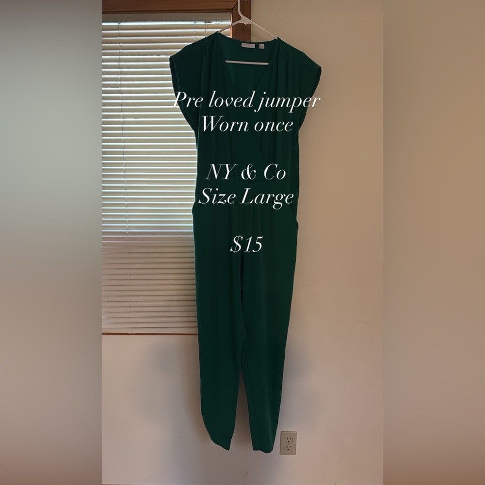 New York & Company Dark Green Women's Jumpsuit